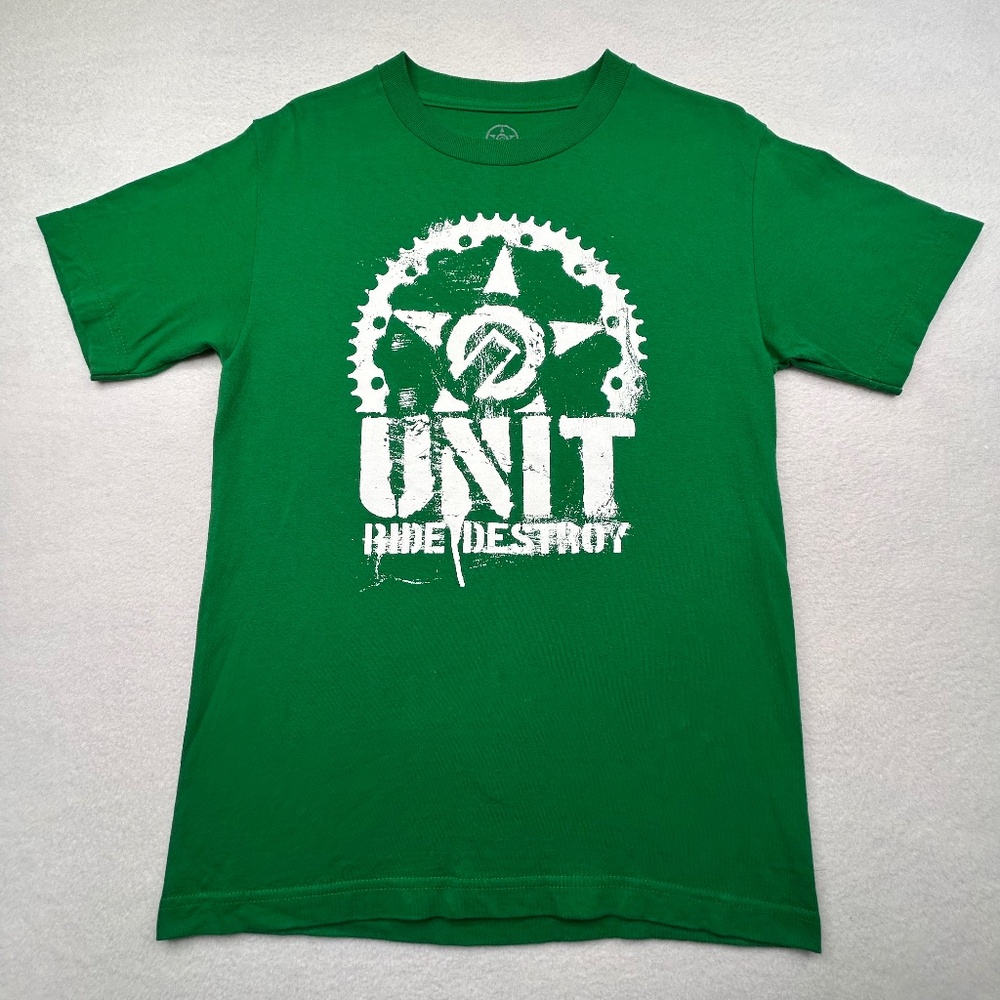 Unit men’s Small Green ‘Ride Destroy’ Graphic T-shirt Skate Motocross Streetwear